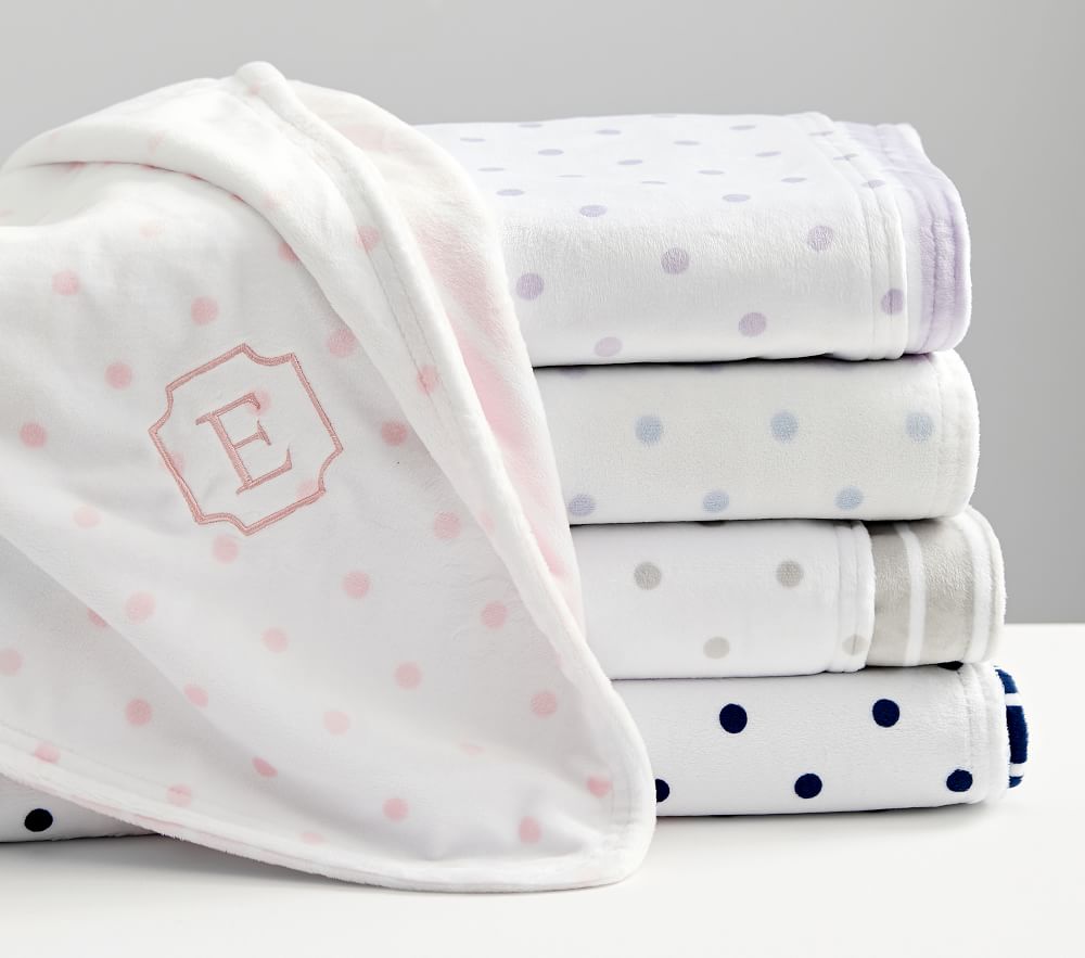 Dot & Stripe Chamois Baby Blanket